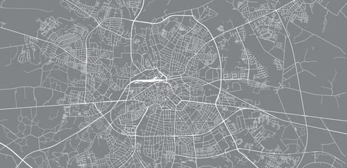 Urban vector city map of Odense, Denmark