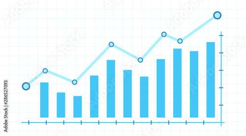 Fotomural Financial chart with up trending arrow and stock market