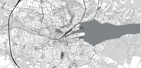 Urban vector city map of Kolding, Denmark