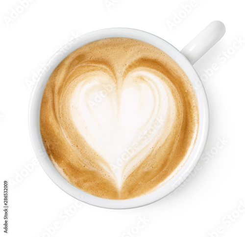 Cup of latte or cappuccino art drawing Poster Mural XXL