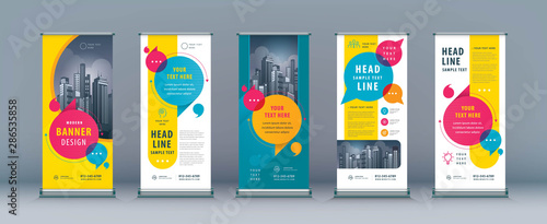 Fotomural Business Roll Up Set. Standee Design. Banner Template