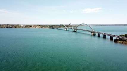 Wall Mural - A beautiful aerial view of JK Bridge in Brasilia, Brazil