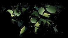 World Map Made Of Green Glass Explodes In Super Slow Motion - On Black (4K)