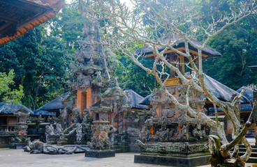 Wall Mural - Temple in the monkey forest near Ubud. An ancient temple in the jungle, Bali, Indonesia.