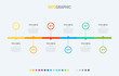Colorful diagram, infographic template. Timeline with 6 steps. Circle workflow process for business. Vector design.