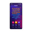 © bsd studio - Karaoke fun smartphone interface vector template. Mobile app page violet design layout. Song lyrics, text screen. Flat UI for application. Singing song club performance phone display