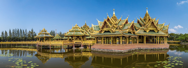 Temples in Ancient City Muang Boran in Bangkok Thailand