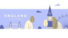 England Travel And Tourism Poster Design, Pastel Theme