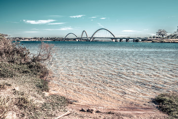 Wall Mural - A beautiful view of JK Bridge in Brasilia, Brazil