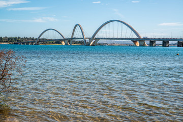 Wall Mural - A beautiful view of JK Bridge in Brasilia, Brazil