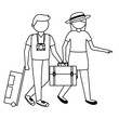 © Gstudio - Isolated traveler couple vector design