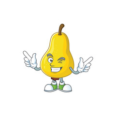 Sticker - Wink fruit pear character with mascot cartoon cute