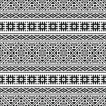 Seamless Ethnic Pattern. Traditional Tribal Pattern In Black And White Color
