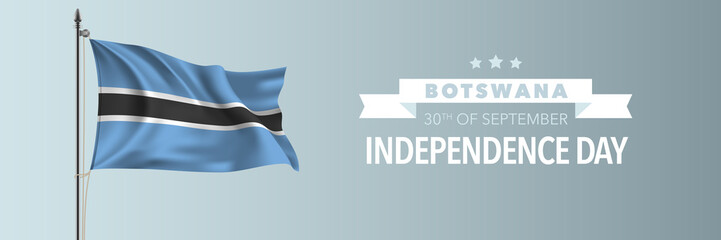 Botswana happy independence day greeting card, banner vector illustration