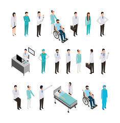 Wall Mural - bundle of professional medical staff and icons