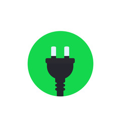 Poster - electric plug with two pins, vector icon