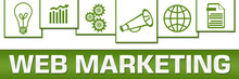 Web Marketing Business Symbols Green White On Top Horizontal 