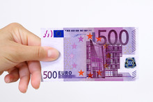 Hand Holding A Euro Bank Note