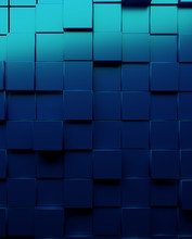 Metallic Blue Cubes Background