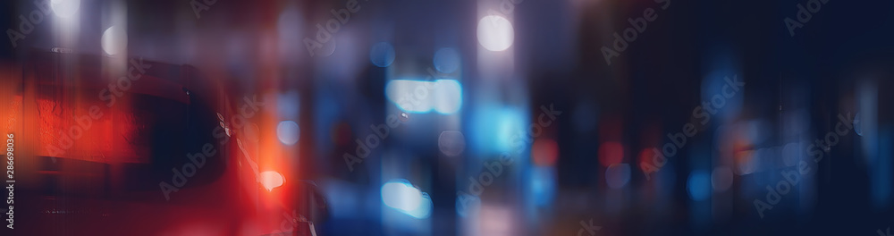 blurred abstract city / bokeh car lights background in night city, traffic jams, highway, night life - obrazy, fototapety, plakaty 
