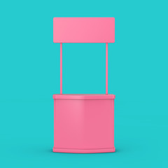 Poster - Blank Pink Exhibition Advertising Promotion Stand Mock Up Duotone. 3d Rendering
