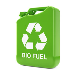 Aufkleber - Eco Fuel Concept. Green Metal Jerrycan with Recycle anв Bio Fuel Sign . 3d Rendering