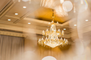 chandelier in classic room shining