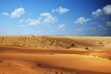 Desert background or landscape with blue sky and clouds