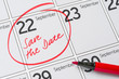 Save the Date written on a calendar - September 22