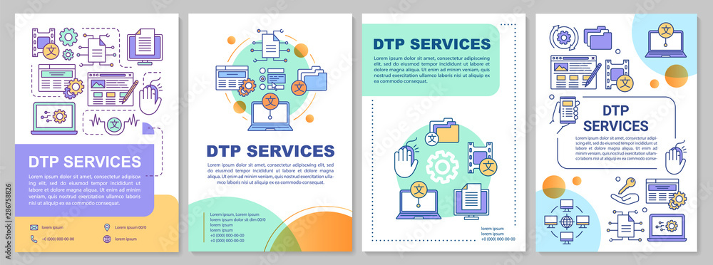 DTP services brochure template layout. Desktop publishing service. Flyer, booklet, leaflet print design with linear illustrations. Vector page layouts for magazines, reports, advertising posters Stock Vector | Adobe Stock dtp-services-brochure-template-layout-desktop-publishing-service-flyer-booklet-leaflet-print-design-with-linear-illustrations-vector-page-layouts-for-magazines-reports-advertising-posters-stock-vector-adobe-stock