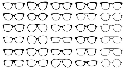 glasses collection. sunglasses set. vector