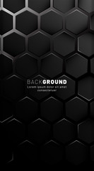 Wall Mural - vertical hexagon background. gradient color light pattern with dark background technology style. hon