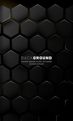 Wall Mural - vertical hexagon background. gradient color light pattern with dark background technology style. hon
