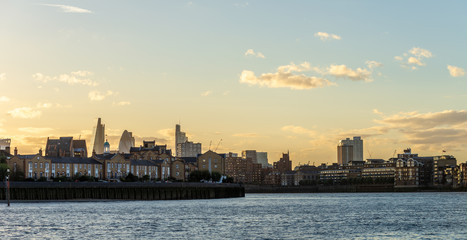 Wall Mural - Skyline of London at sunset.