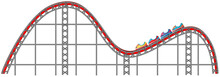 Roller Coaster Track On White Background