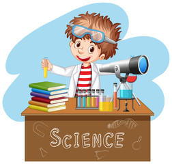 Wall Mural - scientist doing experiment in science lab