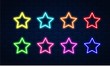 Star neon vector set. Star neon icon. Star neon symbol.Star neon led electric