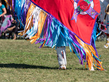 Ribbon Fringed Shawl Worn By Native American Pow Wow Dancer