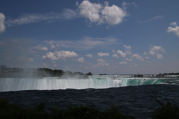 A view of the top of Niagara falls f