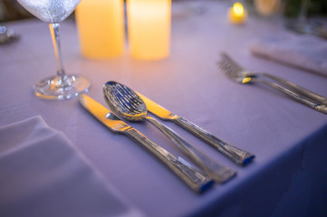 Wall Mural - Table setting at a luxury wedding and Beautiful flowers on the table.