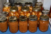 Jars Of Apple Sauce And Pie Filling