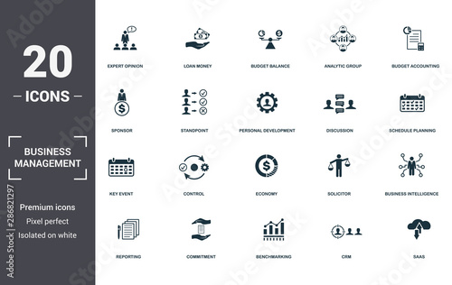 Leinwand Poster  Business Management set icons collection