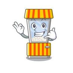 Sticker - Call me popcorn vending machine in mascot shape