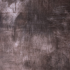 Poster - Abstract dark brown grunge texture with scratches, copy space. Banner. Concrete texture, stone background