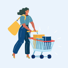 Woman With Shopping Cart