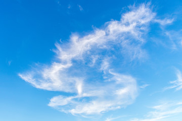 white clouds in the blue sky background in clearing day and good weather day