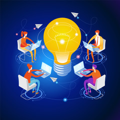 Wall Mural - brainstorming web banner