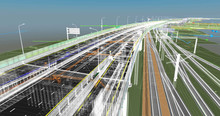 The BIM Model Of The Object Of Transport Infrastructure Of Wireframe View