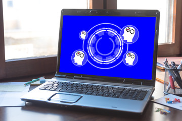 Artificial intelligence concept on a laptop screen