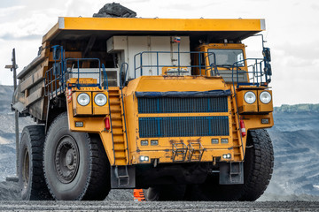 Wall Mural - Large quarry dump truck. Transport industry.